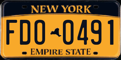 NY license plate FDO0491