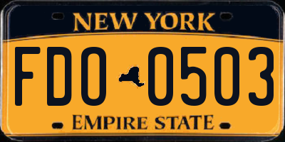 NY license plate FDO0503