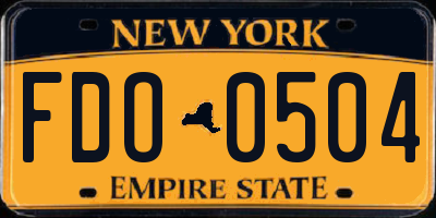 NY license plate FDO0504