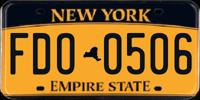NY license plate FDO0506