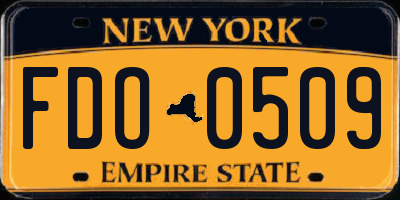 NY license plate FDO0509