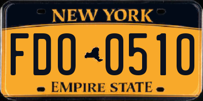 NY license plate FDO0510