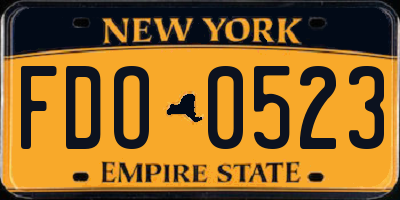 NY license plate FDO0523
