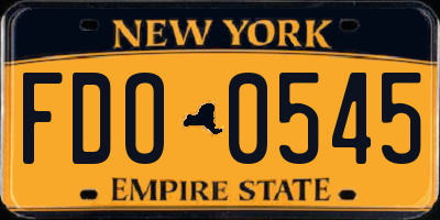 NY license plate FDO0545