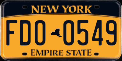 NY license plate FDO0549