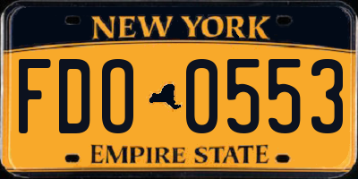 NY license plate FDO0553