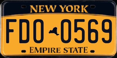 NY license plate FDO0569