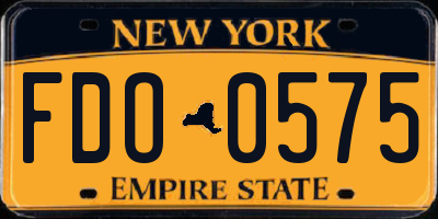 NY license plate FDO0575