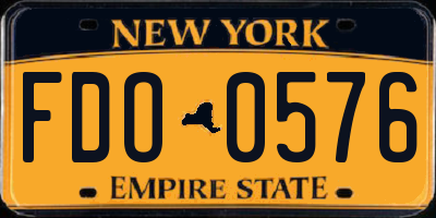 NY license plate FDO0576