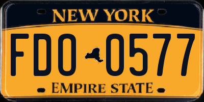 NY license plate FDO0577