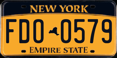 NY license plate FDO0579