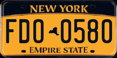 NY license plate FDO0580