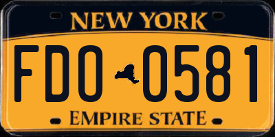 NY license plate FDO0581