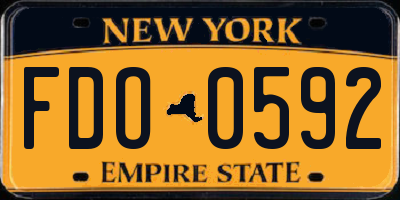 NY license plate FDO0592