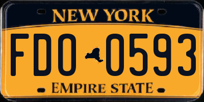 NY license plate FDO0593