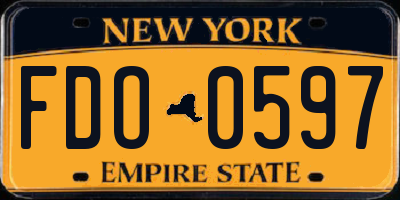 NY license plate FDO0597