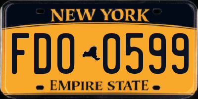 NY license plate FDO0599