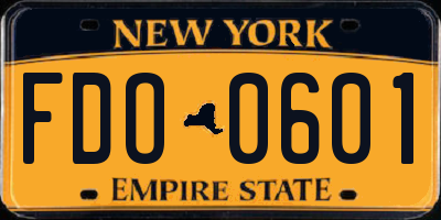 NY license plate FDO0601