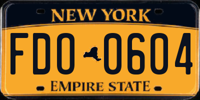 NY license plate FDO0604