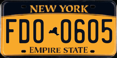 NY license plate FDO0605