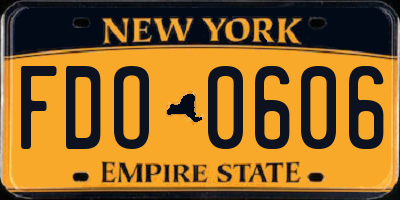 NY license plate FDO0606