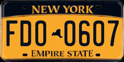NY license plate FDO0607