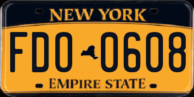 NY license plate FDO0608