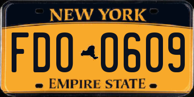 NY license plate FDO0609