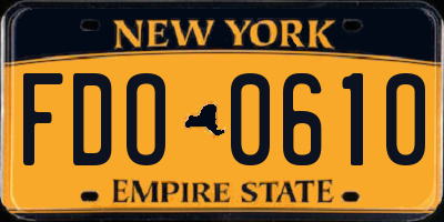 NY license plate FDO0610