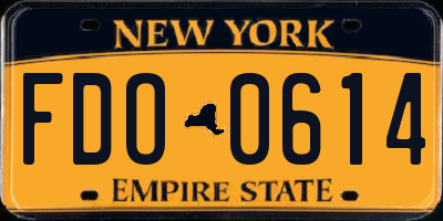 NY license plate FDO0614