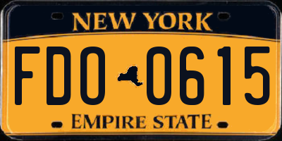 NY license plate FDO0615