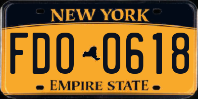 NY license plate FDO0618