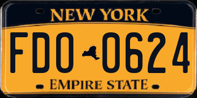 NY license plate FDO0624