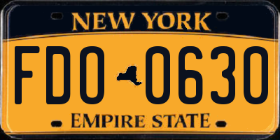 NY license plate FDO0630