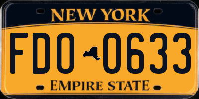 NY license plate FDO0633
