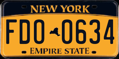 NY license plate FDO0634