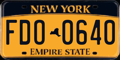 NY license plate FDO0640