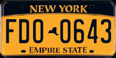NY license plate FDO0643