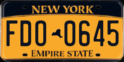 NY license plate FDO0645