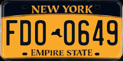 NY license plate FDO0649