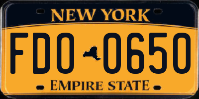 NY license plate FDO0650