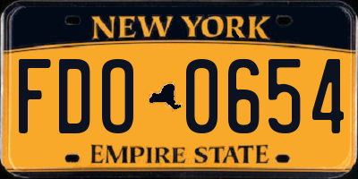 NY license plate FDO0654