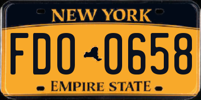 NY license plate FDO0658