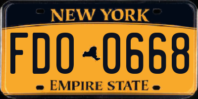 NY license plate FDO0668