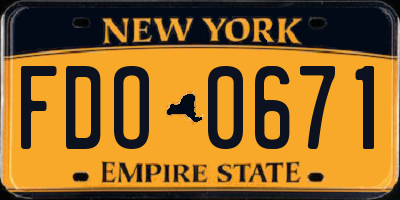 NY license plate FDO0671