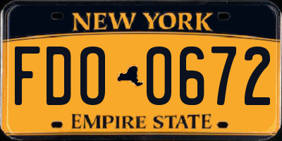 NY license plate FDO0672