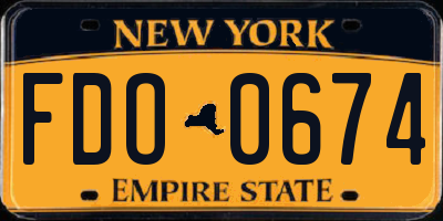 NY license plate FDO0674