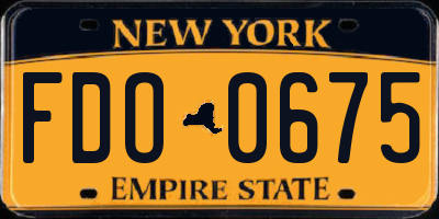 NY license plate FDO0675