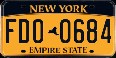 NY license plate FDO0684