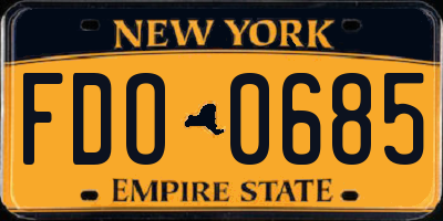 NY license plate FDO0685